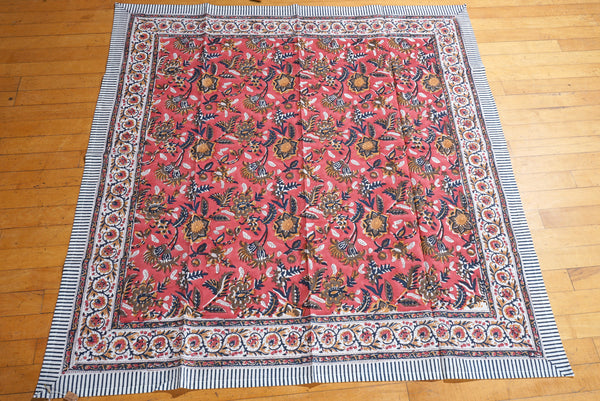 Block Printed Cotton Table Cover - 110 x 110 cms